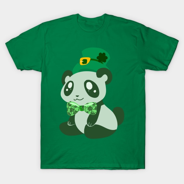 St. Patrick's Day Panda T-Shirt by saradaboru